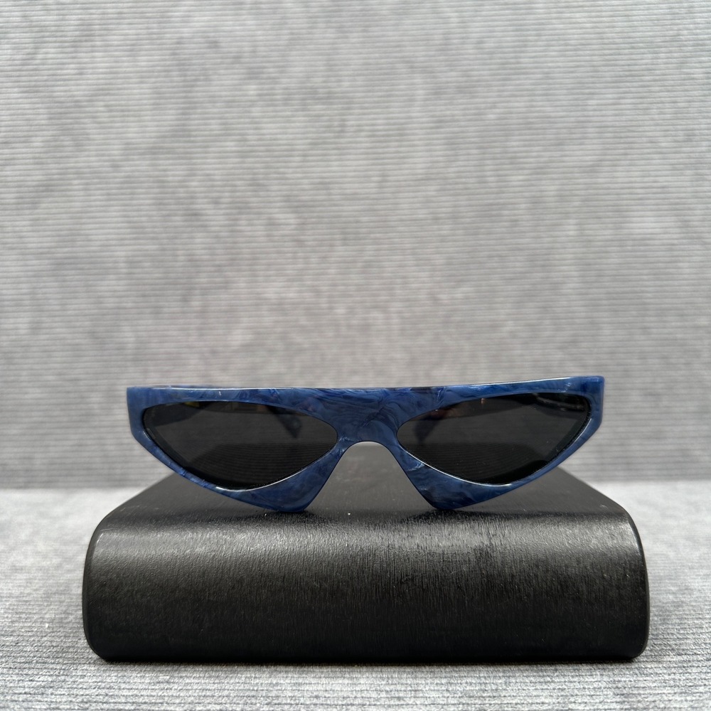 Alain Mikli x Alexandre Vauthier Josseline Blue Marbled Cat Eye Y2K Sunglasses